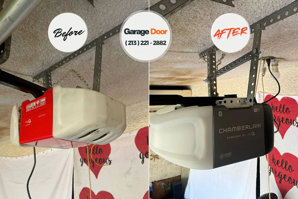 Before and after: garage door repair Woodlawn, VA